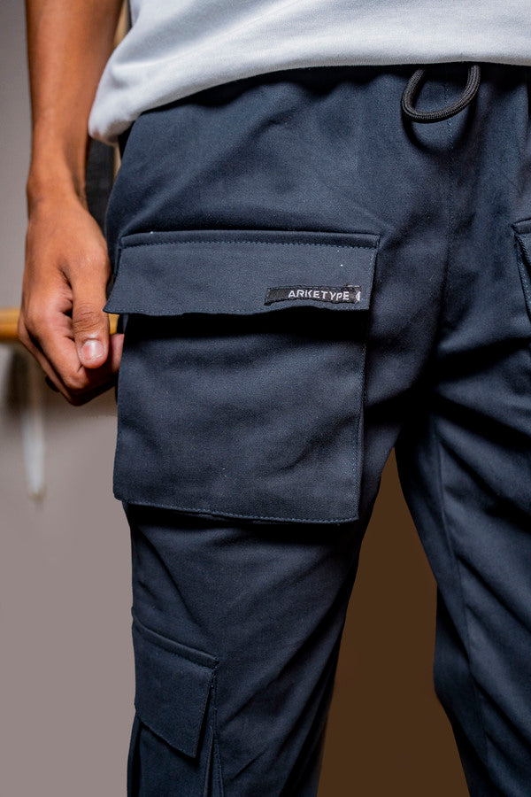 Premium Navy Blue 8-Pocket Cargo Pants | Unisex Urban Streetwear