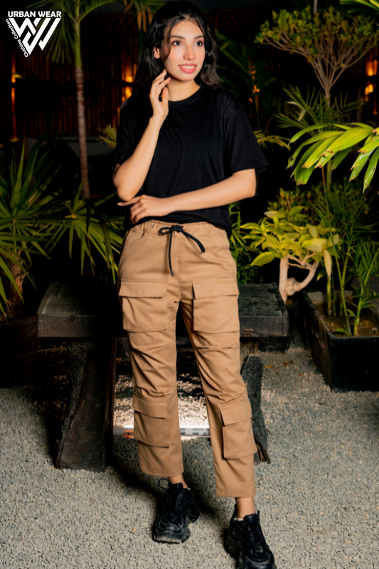 Premium Camel Color 8-Pocket Cargo Pants | Stylish Unisex Urban Streetwear