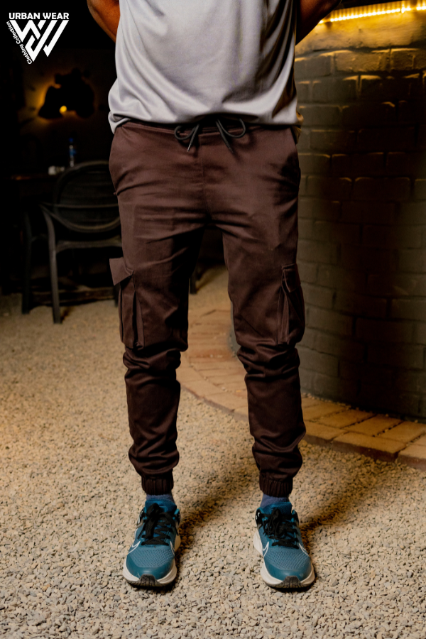 Premium Dark Brown 6-Pocket Cargo Pants | Unisex Streetwear Essential