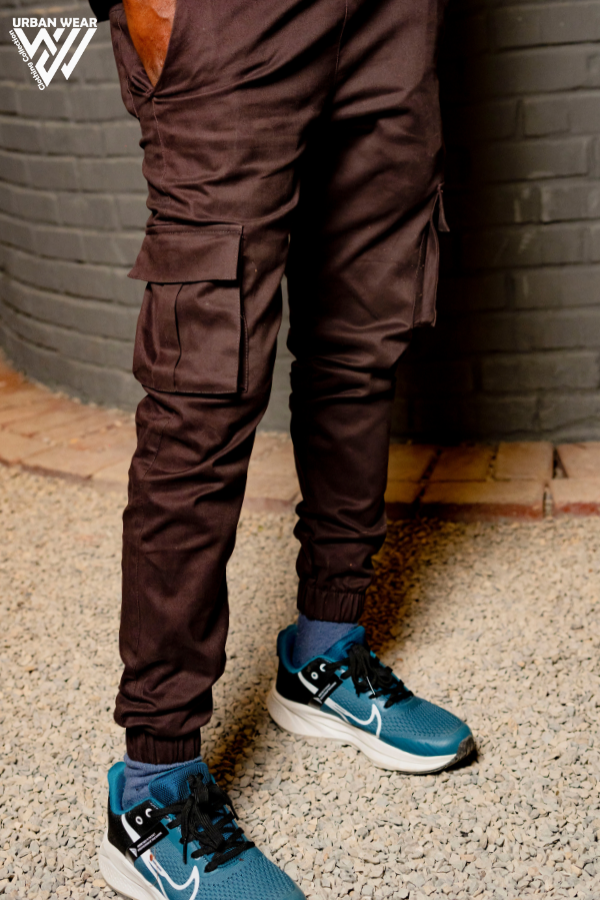 Premium Dark Brown 6-Pocket Cargo Pants | Unisex Streetwear Essential